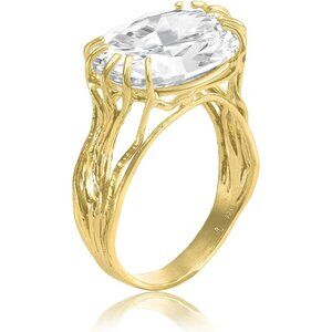 Women's 14K Gold Over Sterling Silver Statement Rings With 7.75 TCW Morganite